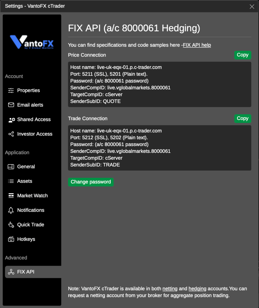 VantoFX FIX API